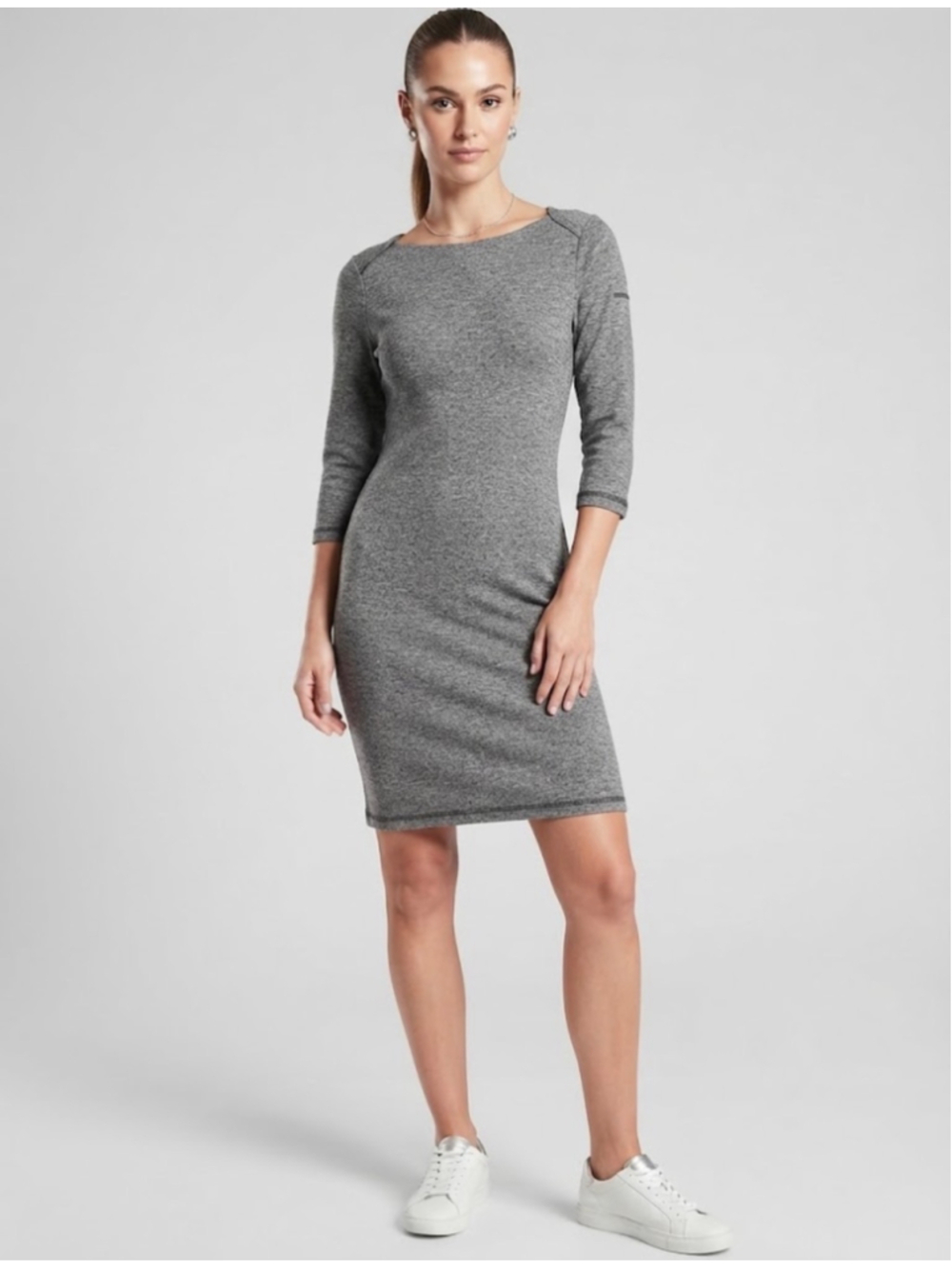 Aqua Blues Grey Midi Dress Size S